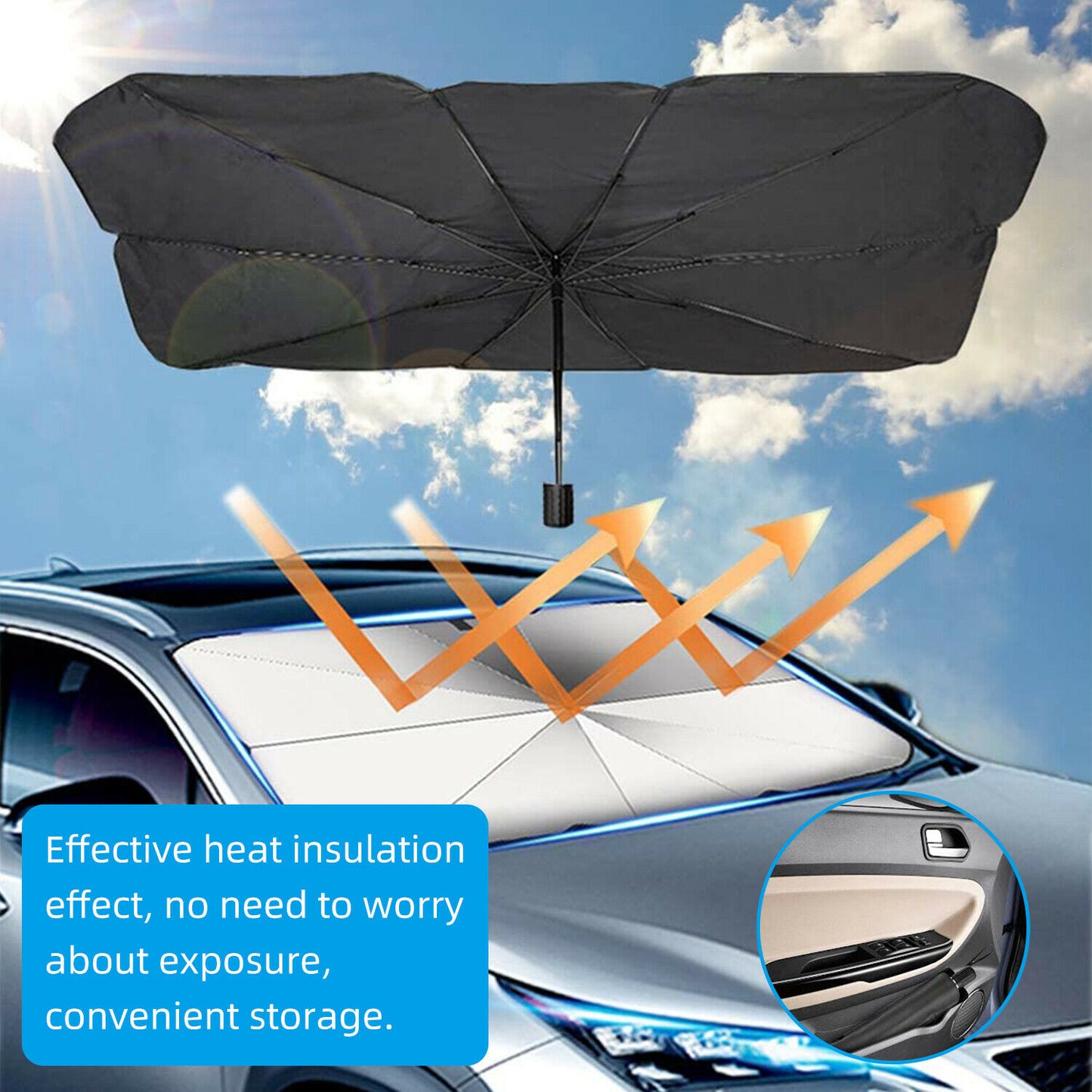 Car Sun Shade Windshield Foldable Sunshade Front Window Cover