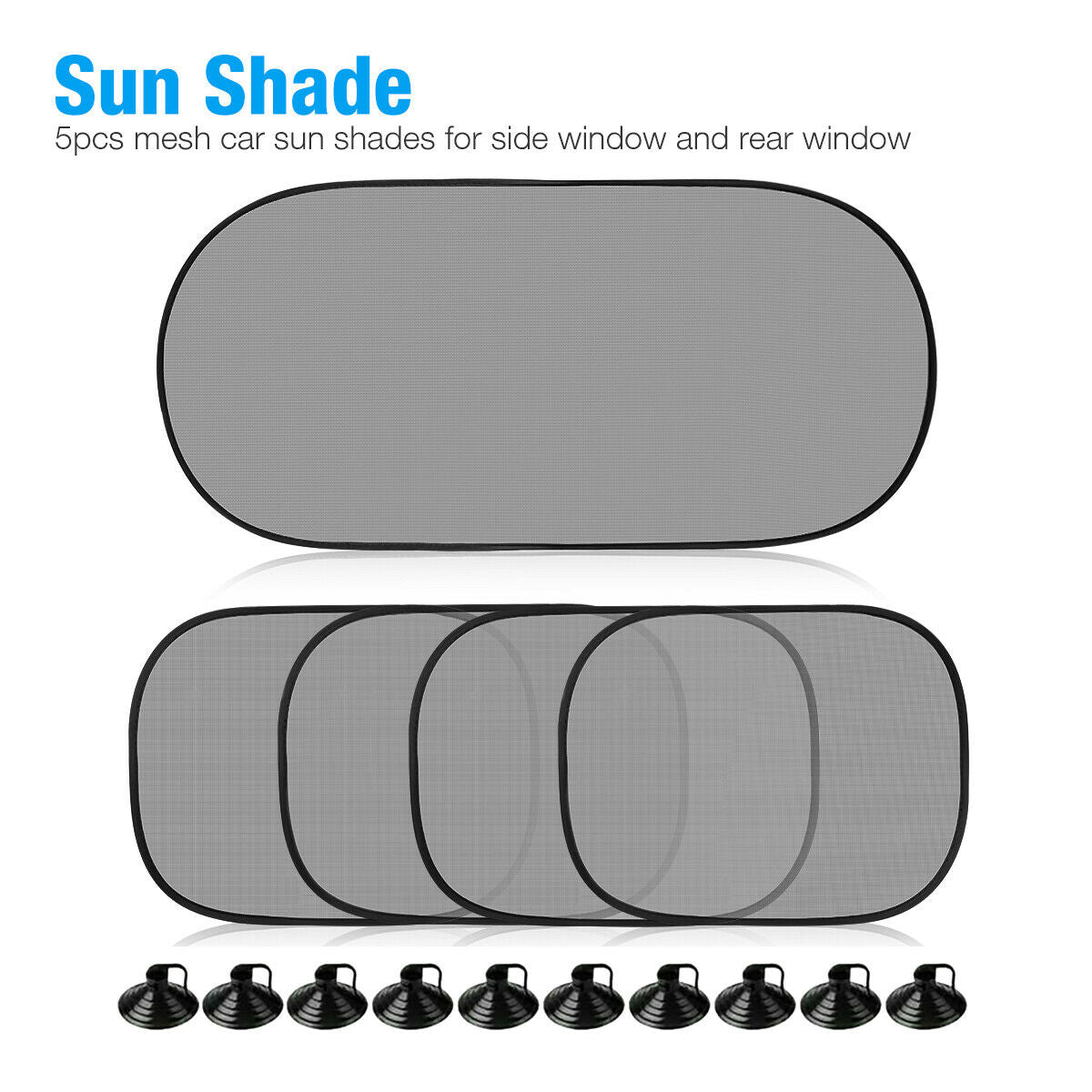Car Side Rear Window Screen Mesh Sun Shade Cover Windshield 5 PCS