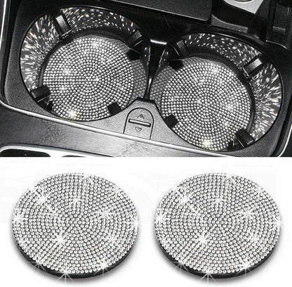Bling Car Coasters for Cup Organizer Universal Vehicle Holder 2pcs