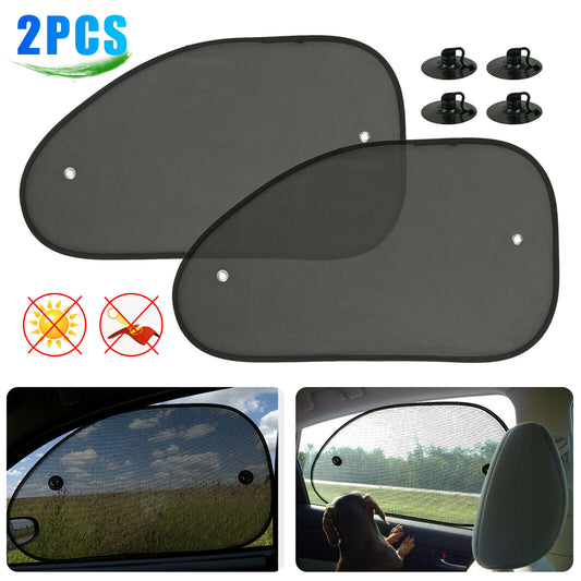 Car Side Rear Window Screen Sun Shade Mesh Cover Windshield 2PCS