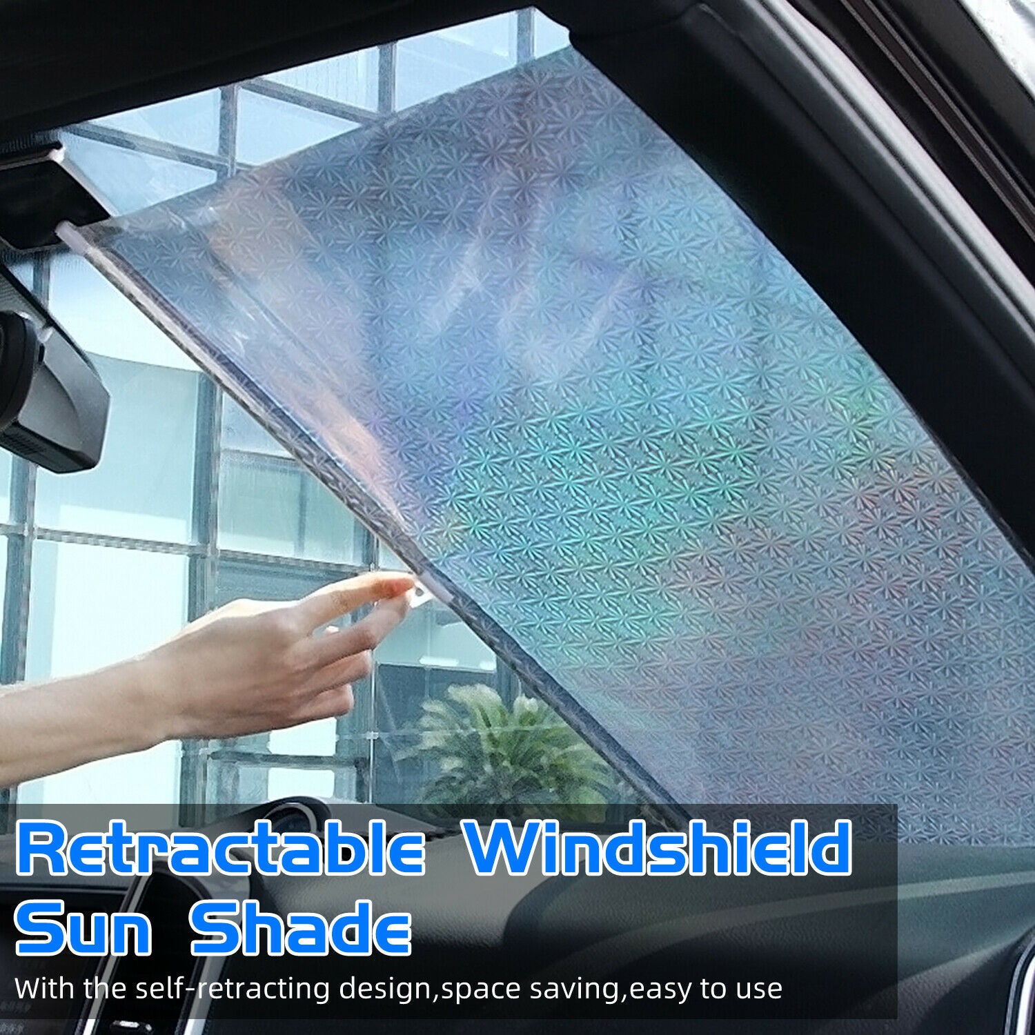 Auto Retractable Window Car Front Windshield Sun Shade Cover Visor Rear